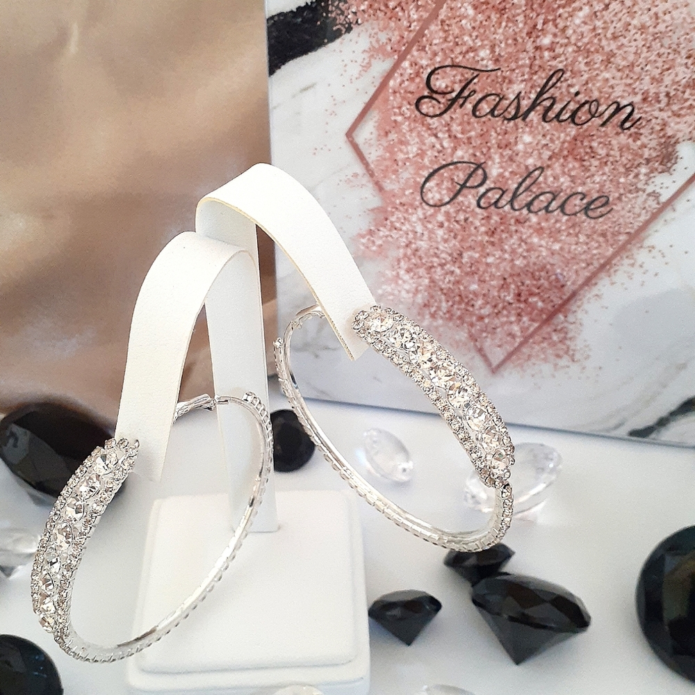 Rhinestone Hoop Earrings